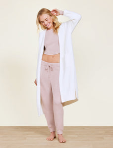 CozyChic Luxe High Slit Cardigan -Pearl