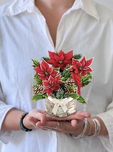 Flower Bouquet Card -Birch Poinsettia