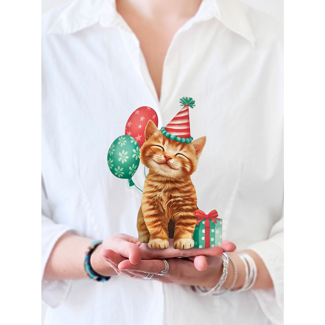 Birthday Bouquet Card -Kitten