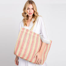 Load image into Gallery viewer, Striped Crochet Tote
