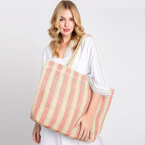 Striped Crochet Tote