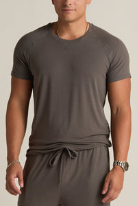 Men's Short Sleeve Lounge Shirt -Grey