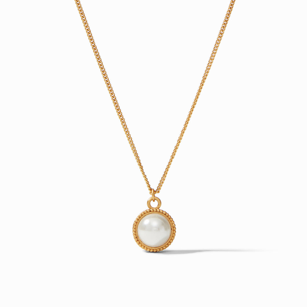Julie Vos Fleur-de-Lis Solitaire Necklace -Pearl