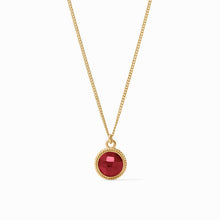 Load image into Gallery viewer, Julie Vos Fleur-de-Lis Solitaire Necklace -Iridescent Ruby Red
