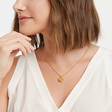 Load image into Gallery viewer, Julie Vos Fleur-de-Lis Solitaire Necklace -Iridescent Ruby Red
