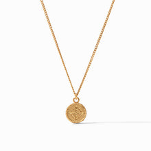 Load image into Gallery viewer, Julie Vos Fleur-de-Lis Solitaire Necklace -Iridescent Ruby Red

