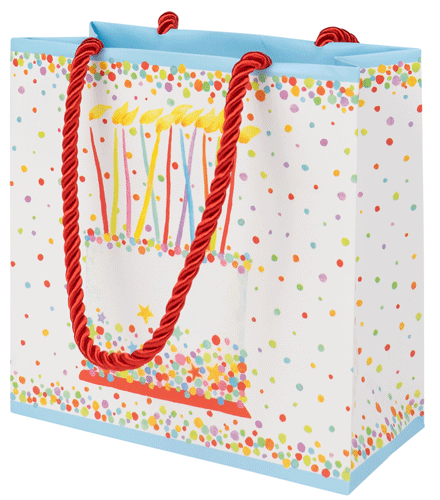 Gift Bag -Sm Sq -Birthday Cake