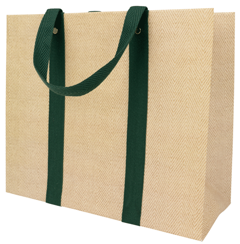 Gift Bag -Lg -Jute & Twill Natural/Hunter