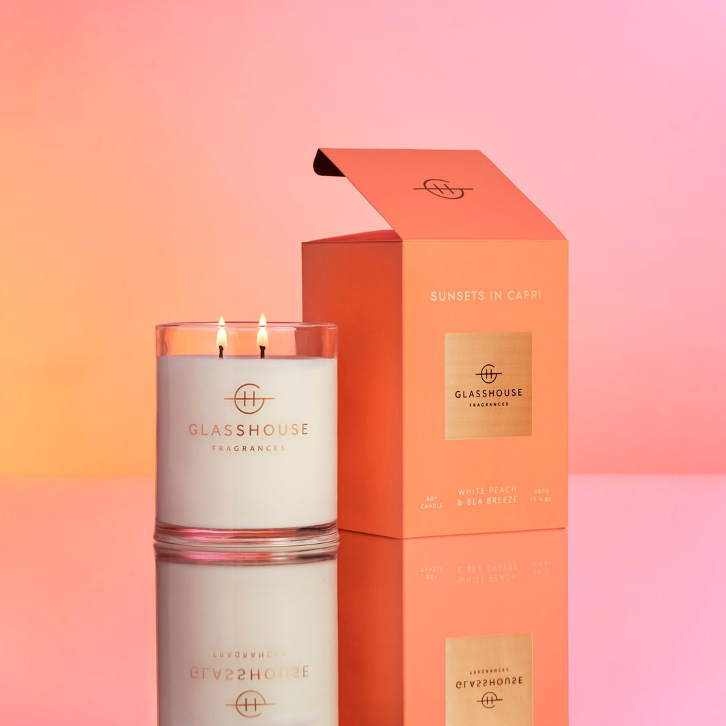 Glasshouse 13.4 oz. Candle -Sunsets in Capri