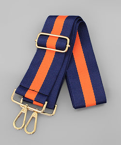 Gameday Striped Bag Strap -Orange/Navy