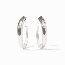 Load image into Gallery viewer, Julie Vos Silver Hammered Hoop

