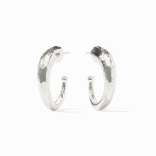 Load image into Gallery viewer, Julie Vos Silver Hammered Hoop
