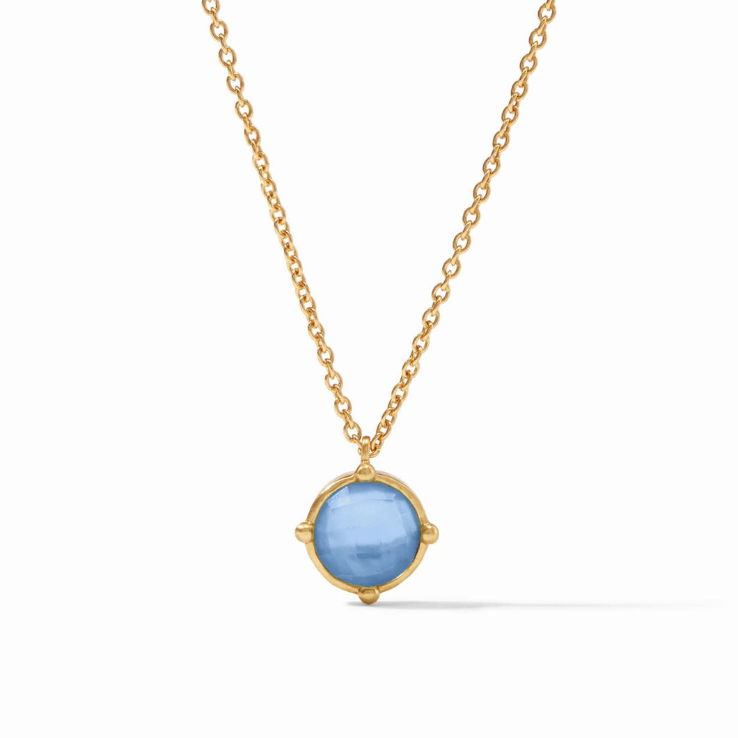 Julie Vos Honeybee Solitaire Necklace -Iridescent Chalcedony Blue