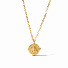 Load image into Gallery viewer, Julie Vos Honeybee Solitaire Necklace -Iridescent Sapphire Blue
