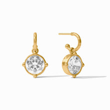 Load image into Gallery viewer, Julie Vos Honeybee Hoop &amp; Charm Earrings -Cubic Zirconia
