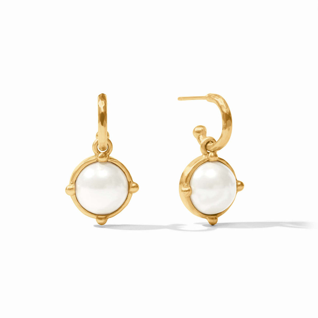 Julie Vos Honeybee Hoop & Charm Earrings -Mother of Pearl
