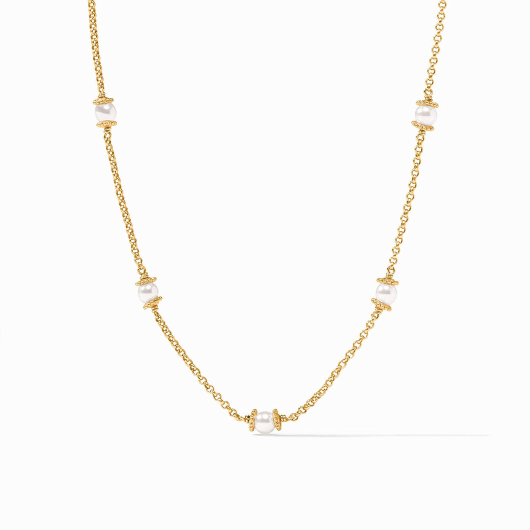 Julie Vos Hydra Delicate Station Necklace -Pearl