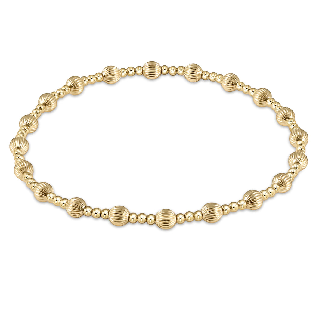 enewton Dignity Sincerity Pattern Bead Bracelet -4mm -Gold