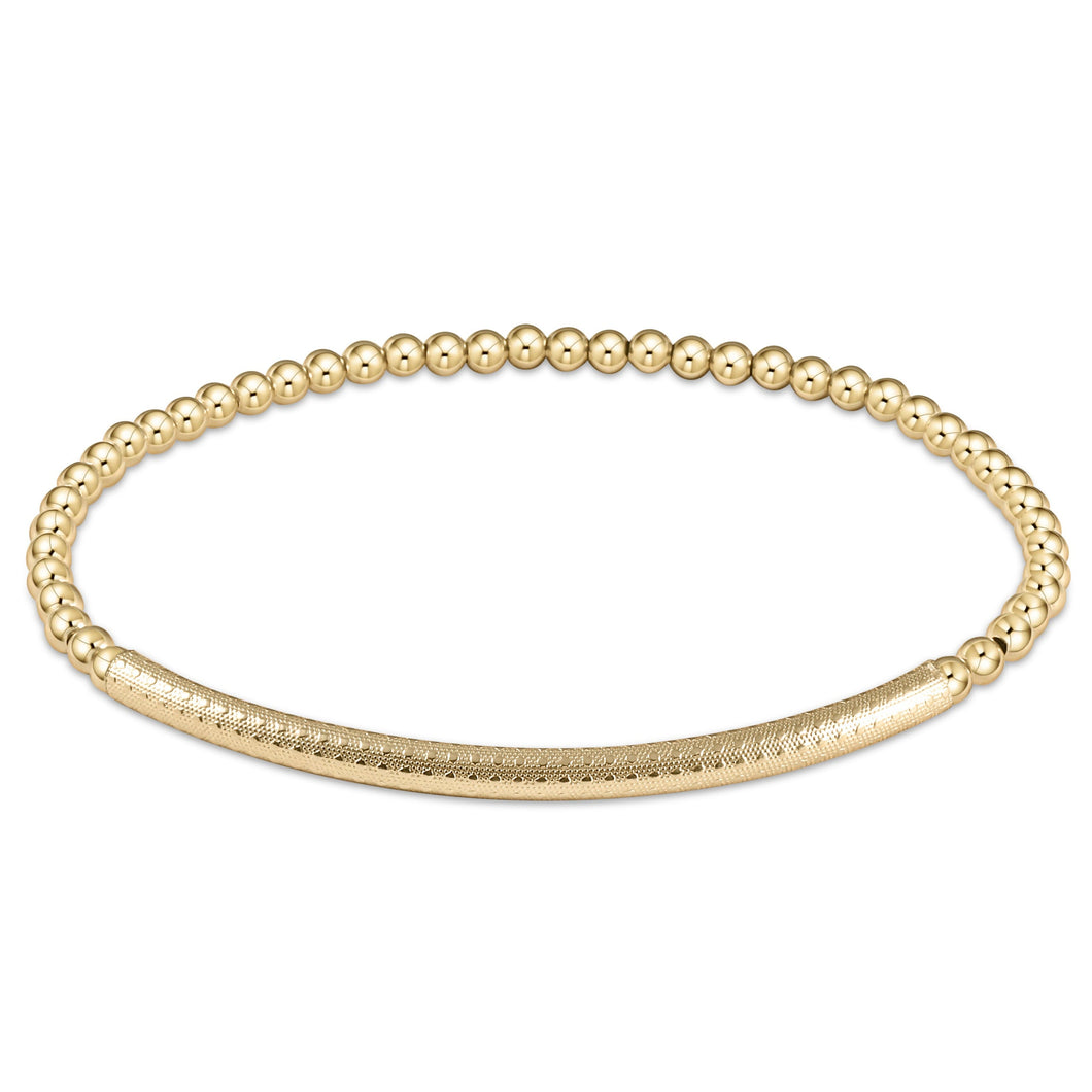 enewton Classic Gold Bliss Bar Bracelet -3mm -Textured