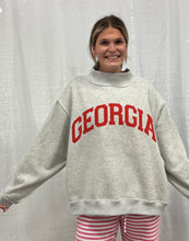 Load image into Gallery viewer, Collegiate Reversible Mock Neck Sweatshirt -Georgia
