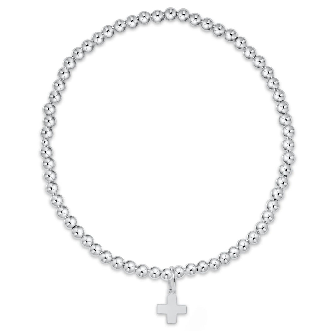 enewton Extends Classic Sterling Bead Bracelet -3mm -Signature Cross Charm