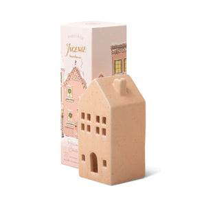 Ceramic Incense & Tealight Holder -Holiday Townhouse Pink