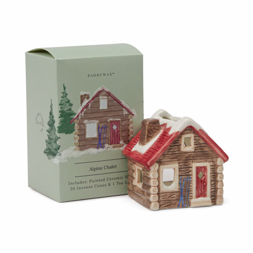 Ceramic Incense & Tealight Holder -Alpine Chalet