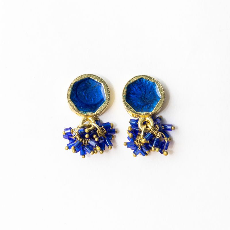 Kimberly Enamel Earrings -Royal Blue