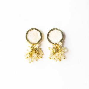 Kimberly Enamel Earrings -White