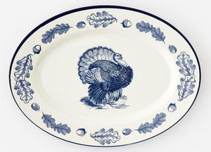 Blue Turkey Oval Platter