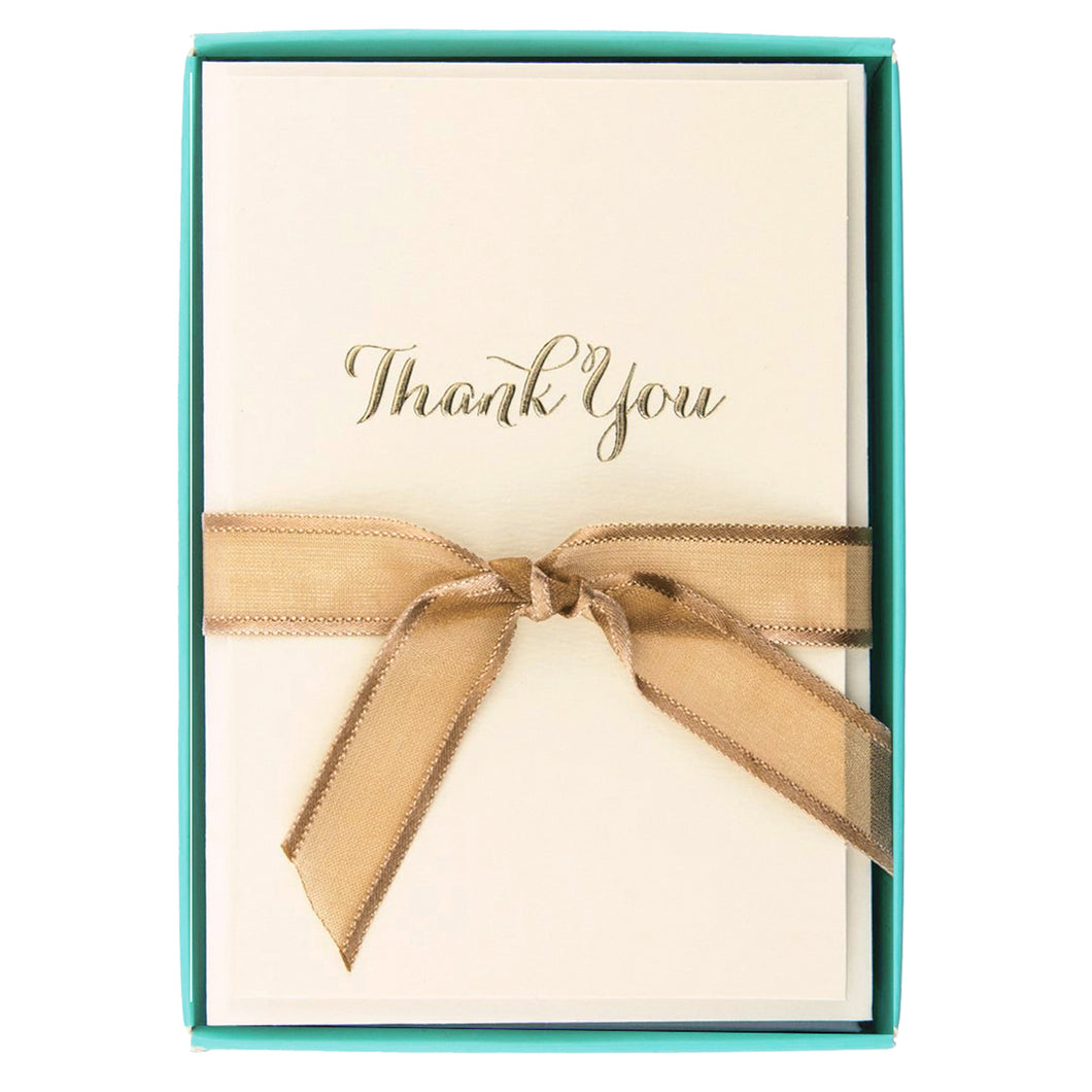 Graphique Boxed Notecards -Gold Thank You Script