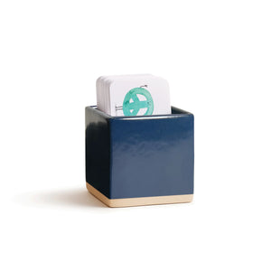 E Frances Little Notes Ceramic Holder -Navy