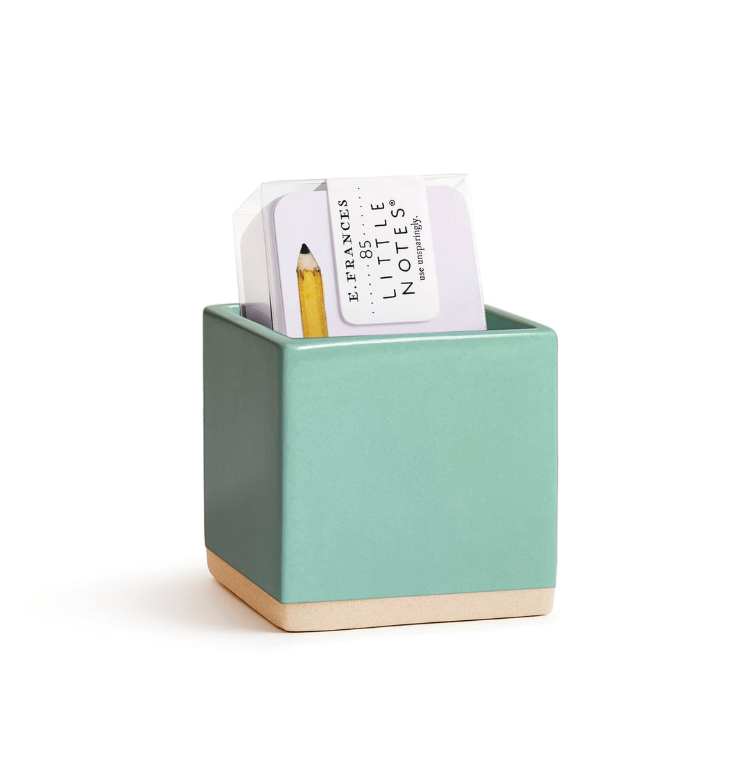 E Frances Little Notes Ceramic Holder -Seaglass