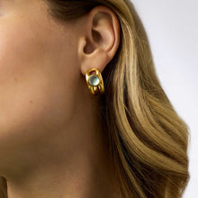 Load image into Gallery viewer, Julie Vos Laguna Stone Hoops -Iridescent Aquamarine Blue
