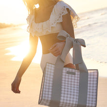 Load image into Gallery viewer, Jelly Bow Tote w/ Phone Pouch -Latte Gingham
