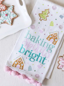 Holiday Tea Towel -Baking Spirits Bright