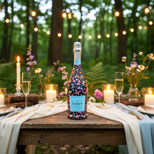 Load image into Gallery viewer, Midnight Butterfly Garden Prosecco Bottle Wrap
