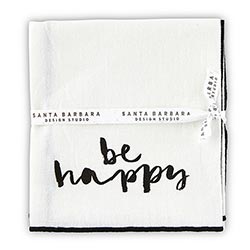 Stitched Edge Tea Towel -Be Happy