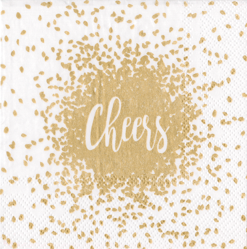 Cocktail Napkins -Cheers Gold