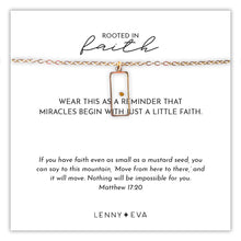Load image into Gallery viewer, L&amp;E Faith Over Fear Mustard Seed Necklace -Rectangle Matthew 17:20
