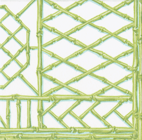 Cocktail Napkins -Bamboo Screen Moss Green