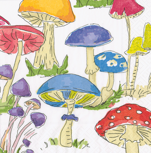 Cocktail Napkins -Woodland Mushrooms