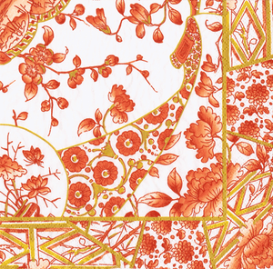 Cocktail Napkins -Gilded Porcelain Coral