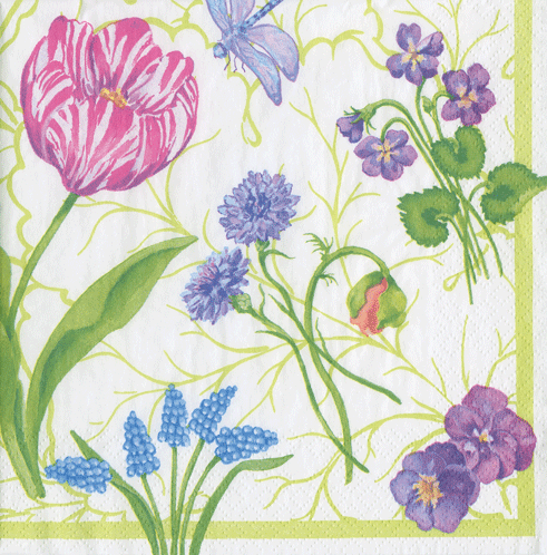 Cocktail Napkins -Floral Majolica