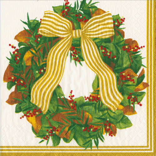 Cocktail Napkins - Magnolia Wreath
