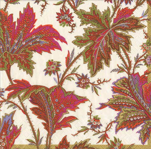 Cocktail Napkins -Paisley Leaves