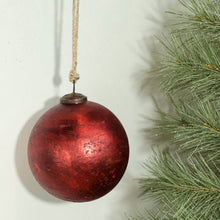 Load image into Gallery viewer, Red Foil Christmas Ball Ornaments
