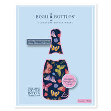 Load image into Gallery viewer, Midnight Butterfly Garden Prosecco Bottle Wrap
