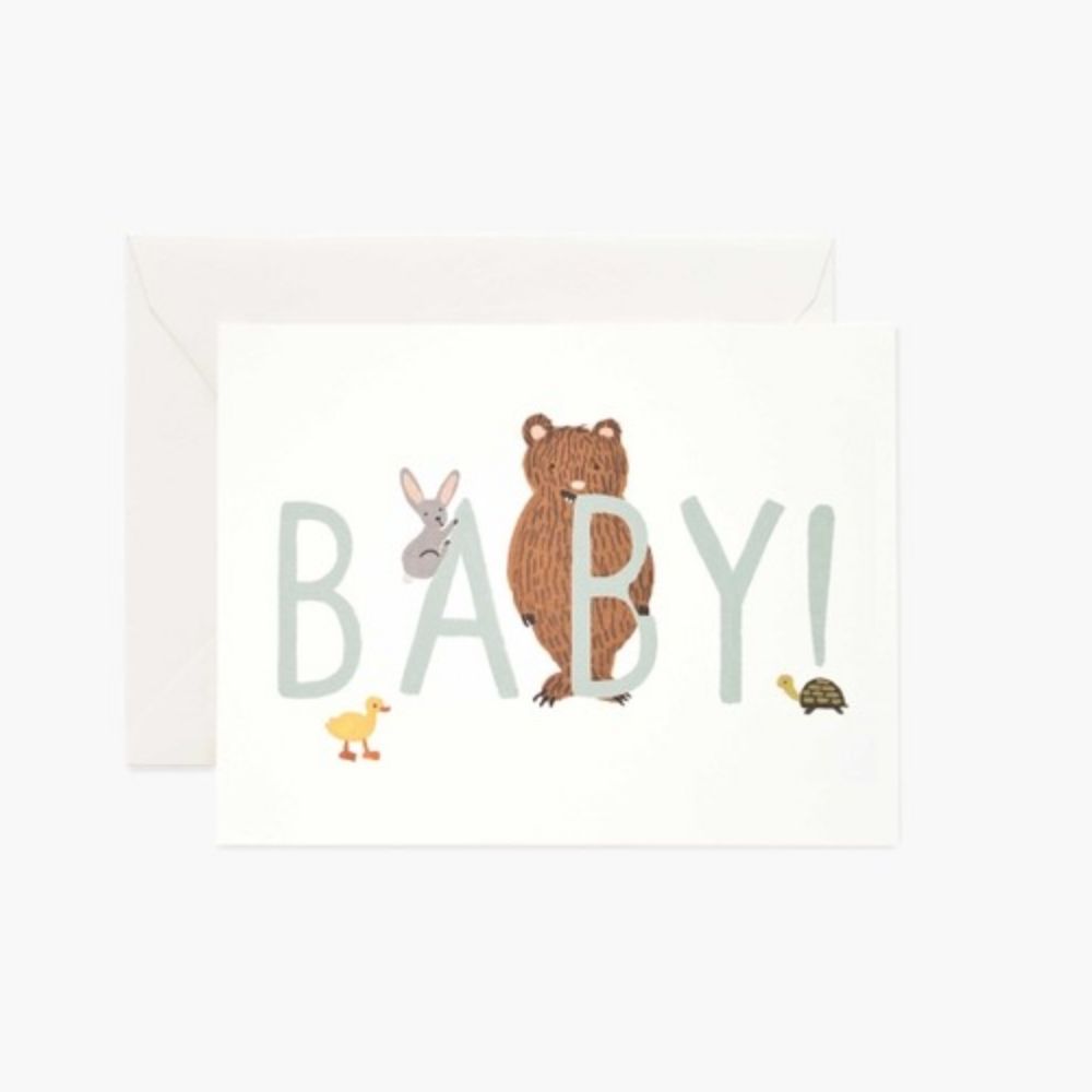 Rifle Paper New Baby Card -Baby! Mint