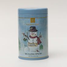 Load image into Gallery viewer, Raven's Nest Mulling Spice Snowman Keepsake Tin
